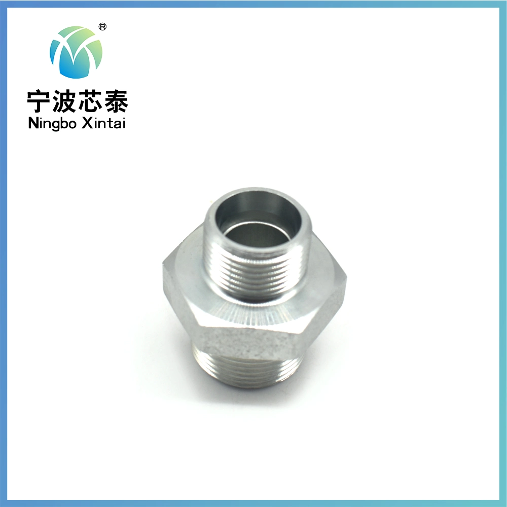 1c 1d Series DIN Standard Steel Straight Metric Thread Union Bite Type Hydraulic Adapters