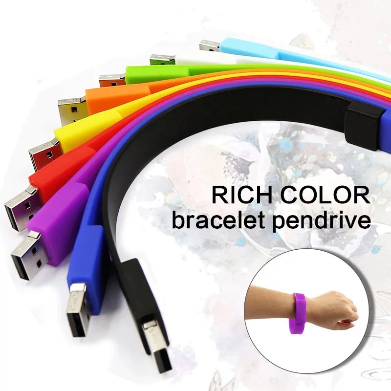 USB Flash Drive USB 2.0 4GB 8GB 16GB 32GB 64GB 128GB Bracelet Magnetic Wrist Band USB Charger Cable